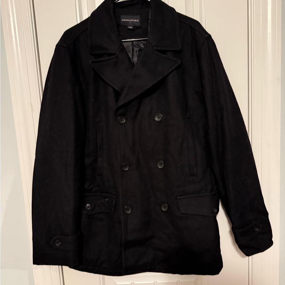 Banana Republic Classic Black Peacoat